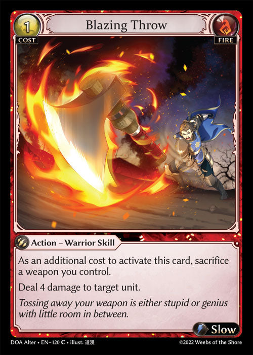 [Fire] Blazing Throw FOIL [DOA Alter-120-C]