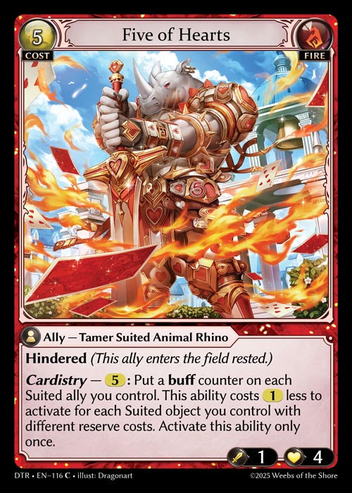 [Fire] Five of Hearts FOIL [DTR-116-C]