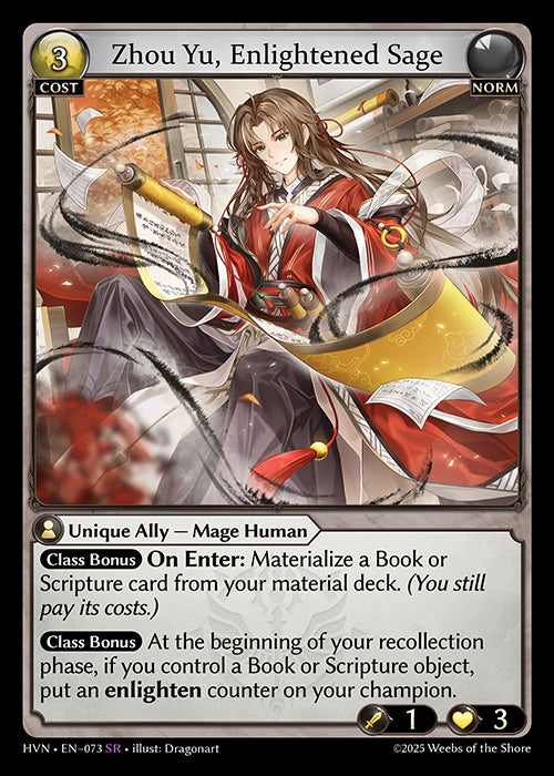 [Norm] Zhou Yu, Enlightened Sage FOIL [HVN-073-SR]