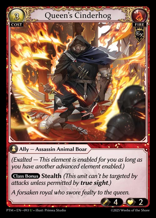 [Exalted] Queen's Cinderhog CURIO FOIL [PTM-093-U]