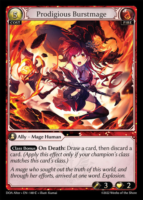 [Fire] Prodigious Burstmage FOIL [DOA Alter-148-C]