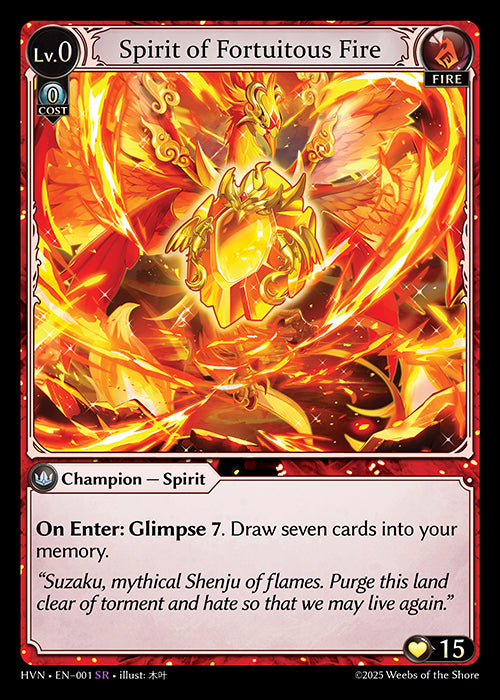 [Fire] Spirit of Fortuitous Fire FOIL [HVN-001-SR]