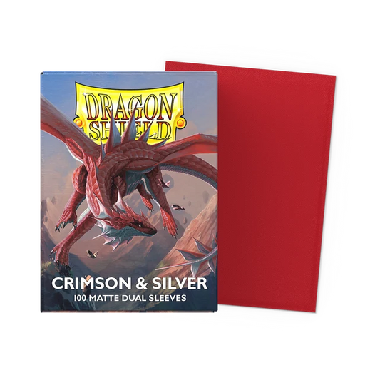 DRAGON SHIELD Crimson & Silver - Matte Dual Sleeves