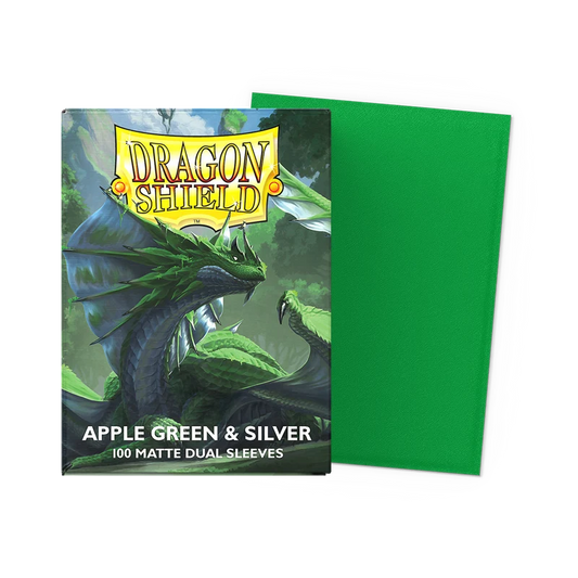 DRAGON SHIELD Apple Green & Silver - Matte Dual Sleeves