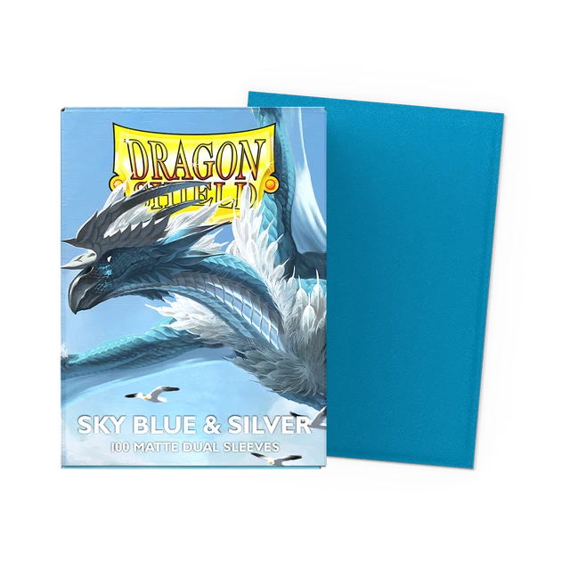DRAGON SHIELD Sky Blue & Silver - Matte Dual Sleeves