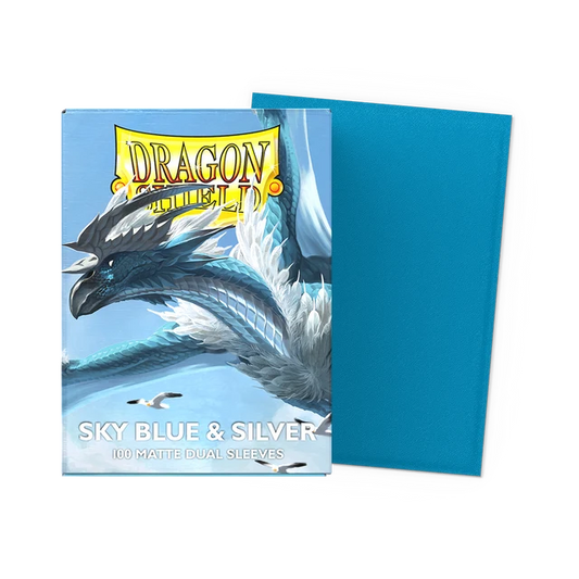 DRAGON SHIELD Sky Blue & Silver - Matte Dual Sleeves