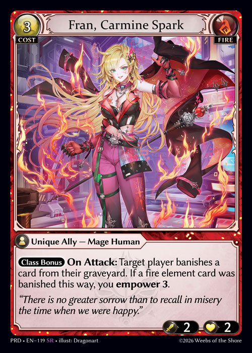 [Fire] Fran, Carmine Spark FOIL [PRD-119-SR]