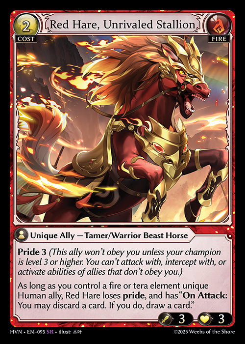 [Fire] Red Hare, Unrivaled Stallion FOIL [HVN-095-SR]