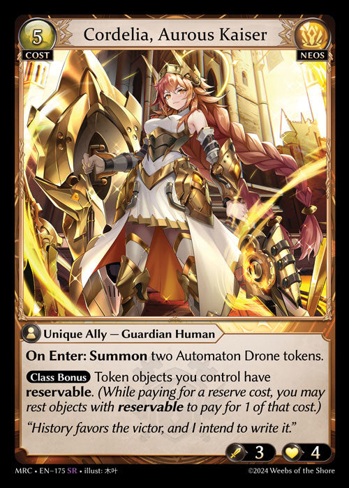 [Neos] Cordelia, Aurous Kaiser FOIL [MRC-175-SR]