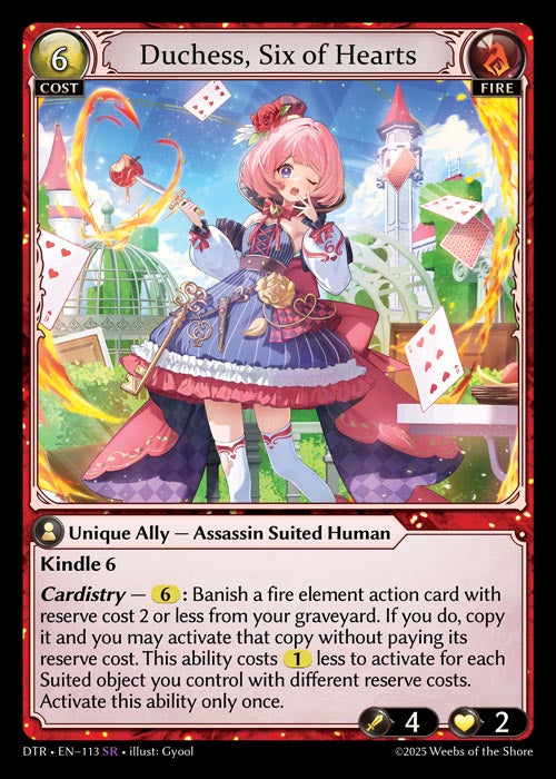 [Fire] Duchess, Six of Hearts [DTR-113-SR]