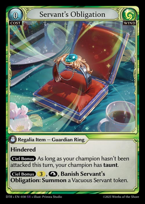 [Wind] Servant's Obligation [DTR-030-SR]