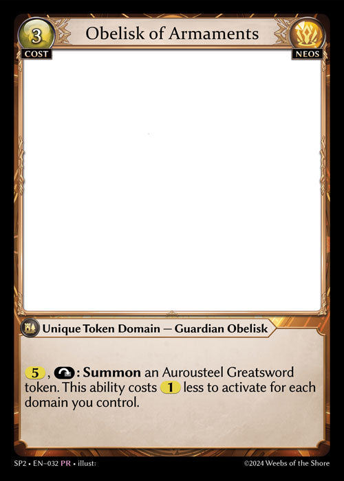 [Neos] Obelisk of Armaments PR [SP2 032-PR]