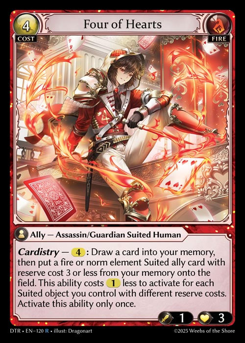[Fire] Four of Hearts [DTR-120-R]