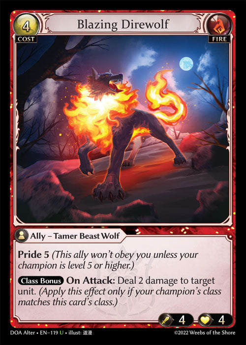 [Fire] Blazing Direwolf FOIL [DOA Alter-119-U]