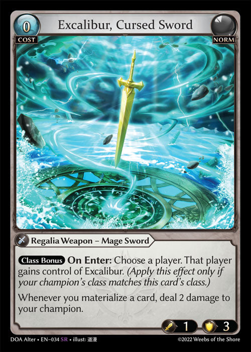 [Norm] Excalibur, Cursed Sword FOIL [DOA Alter-034-SR]