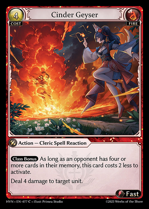 [Fire] Cinder Geyser FOIL [HVN-077-C]